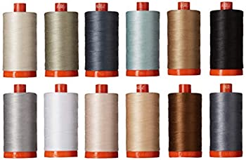 【中古】【インポート品・未当て嵌める】Christa Quilts 天下太平とキルト 中立的 Aurifil スレッドキット ラージスプール12個 掛け目50個 CW50PQN12
