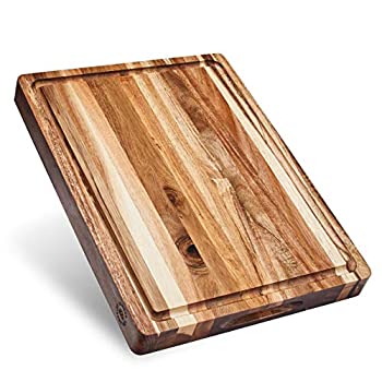 【中古】【39shop】【輸入品・未使用】Large★16x12x1.5 Reversible Thick Acacia Wood Cutting Board With Juice Groove And Cracker Holder by Sonder LA（新古品）｜アトリエ絵利奈