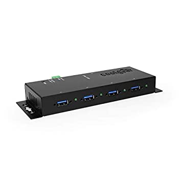 【中古】【インポート品・未当て嵌める】CoolGear USB 3.0 4-Port Industrial Hub Metal Case with Screw Lock Cable Option