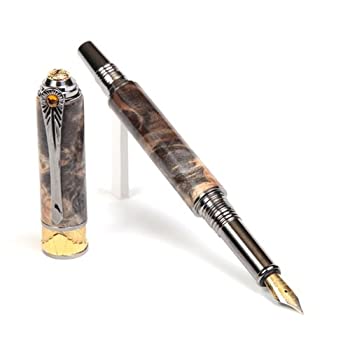 【中古】【39shop】【輸入品・未使用】Art★Deco万年筆???ブラックチタニウムand 22?ktゴールド???GrayブラックMaple Burl（新古品）｜アトリエ絵利奈