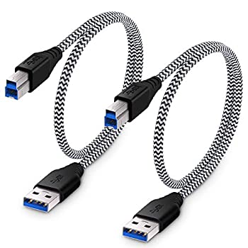 【中古】【輸入品・未使用】Besgoods 2?- Pack 1.5?Ft / 50?cm Braided USB 3.0ケーブル???A - to b-male USBショートケーブル ホワイト