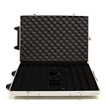 【中古】【輸入品・未使用】1000チップアルミポーカートロリーケース ホイール付き