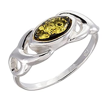 【中古】【39shop】【輸入品・未使用】HolidayGiftShops★スターリングシルバーとバルトグリーンアンバーリング ルーシー（新古品）｜アトリエ絵利奈