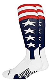 【中古】【輸入品・未使用】(Large Navy/Red/White) - MadSportsStuff USA Flag Baseball Patriotic Stirrups Socks with Stars and Stripes