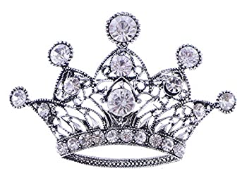 【中古】【39shop】【輸入品・未使用】Alilang★シルバートーン シャイン ピンク クリスタル ラインストーン プリンセス クイーン クラウン ブローチ ピン ペンダント クリア（新古品）｜アトリエ絵利奈