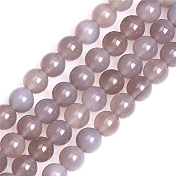 【中古】【輸入品・未使用】gem-insideラウンドグレー瑪瑙ビーズストランド15インチサイズ: 6?mm / 8?mm / 10?mm / 12?mm / 14?mm / 16?mm / 18?mm / 20?mm 8mm グレー