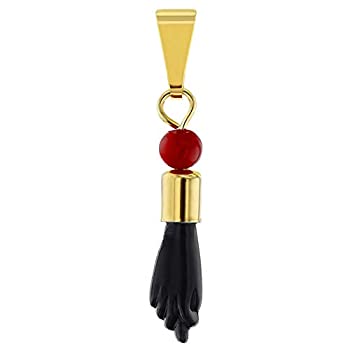 【中古】【39shop】【輸入品・未使用】Hand★Figa Black Red Evil Eye Amulet Good Luck Gold Plated 14k Charm Talisman(新古品)|アトリエ絵利奈