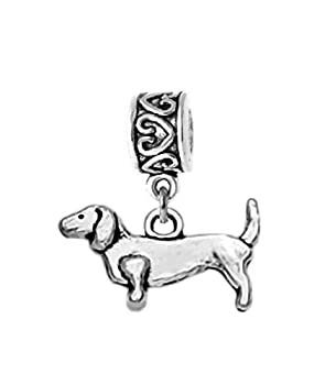 【中古】【輸入品・未使用】ダングルダックスフント犬チャームビーズ