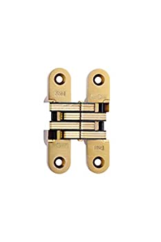 【中古】【インポート品・未当て嵌める】SOSS Mortise Mount Invisible Hinge with 4 Holes Zinc Satin Brass Finish 4-5/8 Leaf Height 1 Leaf Width 1-7/16 Leaf Thickness #14 x 1-1/ その他-花・ガーデン・DIY