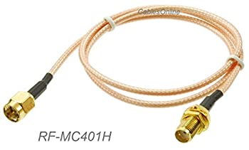 【中古】【輸入品・未使用】CablesOnline 1.5フィート SMAオスからSMAバルクヘッドメスRG316同軸低損失RFケーブル RF-MC401H