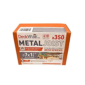 【中古】【輸入品・未使用】DeckWise #7x1-5/8インチ セルフタッピングネジ メタルジョイスト用 410ステンレススチール T15 デッキスクリューカバー 100平方フィート デッキ