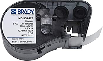 【中古】【輸入品・未使用】Brady MC-500-422 Polyester B-422 Black on White Label Maker Cartridge 25' Width x 1/2 Height For BMP51/BMP53 Printers by Brady