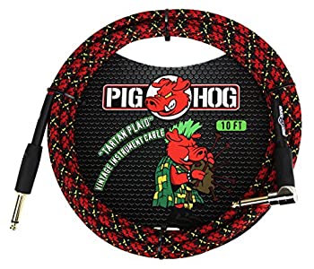【中古】【輸入品・未使用】Pig Hog PCH10PLR 1/4 Straight to 1/4 Right-Angle Tartain Plaid Instrument Cable 10 feet by PigHog