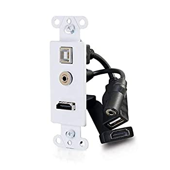 【中古】【39shop】【輸入品・未使用】HDMI、USB、3.5?MMオーディオPass★Through装飾壁プレート???ホワイト（新古品）｜アトリエ絵利奈