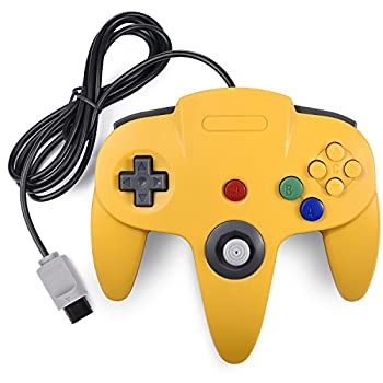 【中古】【輸入品・未使用】N64クラシックコントローラ、N64コンソールビデオゲームシステム用のN64ゲーム用リモートゲームパッドジョイスティック（イエローとブルー）