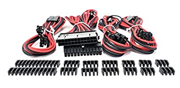 【中古】【輸入品・未使用】Micro Connectors プレミアムスリーブ PSU ケーブル延長キット レッド/ブラック