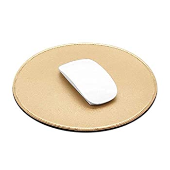 【中古】【輸入品・未使用】ProElife マウスパッド パソコン用 ノートパソコンアクセサリー用 滑り止め キュートなラウンドマウスパッド 防水 PUレザー 8.66インチ 円形マウ|アトリエ絵利奈