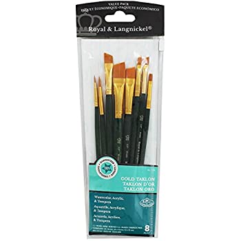 【中古】【輸入品・未使用】Royal & Langnickel Royal Zip N' Close Gold Taklon Variety 8-Piece Brush Set by Royal & Langnickel