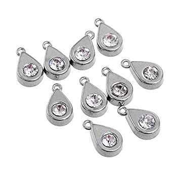 【中古】【輸入品・未使用】RUBYCA 30PCS Charm Pendant Crystal Drop Tibetan Metal Beads Silver Color Jewelry Making Bracelet DIY by RUBYCA
