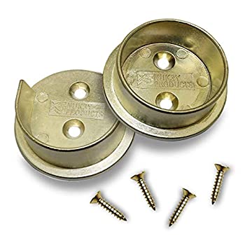 【中古】【輸入品・未使用】(Polished Brass) - Nuk3y Heavy Duty Metal Steel Closet Pole Socket Set 2.5cm - 1.3cm (Polished Brass)