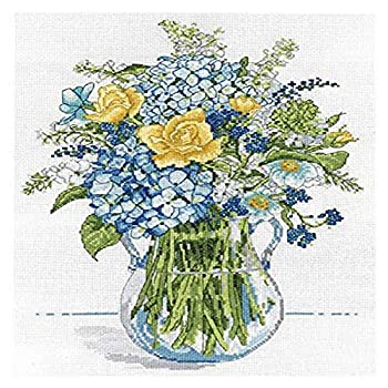 【中古】【輸入品・未使用】Tobin 2866 14 Count Blue & Yellow Floral Counted Cross Stitch Kit 10 by 14 Multicolor by Tobin