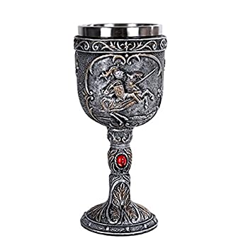 【中古】【輸入品・未使用】Medieval Knight Wine Goblet Made ofポリレジンwithステンレススチールリム