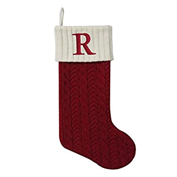 【中古】【39shop】【輸入品・未使用】St.Nicholas★正方形 21インチ ケーブルニット モノグラム クリスマスソックス 各種イニシャル AX-AY-ABHI-98463（新古品）｜アトリエ絵利奈