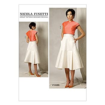 【中古】【39shop】【輸入品・未使用】Vogue★Patterns V1486 レディース クロップトップ＆フレアヨークスカート、A5 (6-8-10-12-14)（新古品）｜アトリエ絵利奈