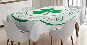 【中古】【輸入品・未使用】Ambesonne テーブルクロス装飾 アメリカの風景 湖と丘を照らす月 暗雲 夜明けの薄明かり ダイニング キッチン 角型 テーブルカバー グレー 52\