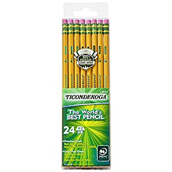 【中古】【輸入品・未使用】Dixon Ticonderoga Wood-Cased #2 Pencils Box of 24 Yellow (13924)