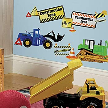 【中古】【輸入品・未使用】RoomMates 建設トラック 剥がして貼るウォールデカール マルチカラー