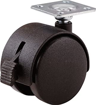 【中古】【輸入品・未使用】Shepherd Hardware 9579 2インチ オフィスチェアキャスター、ブレーキ付きツインホイール、1-1/2インチ平方プレート、負荷容量75ポンド