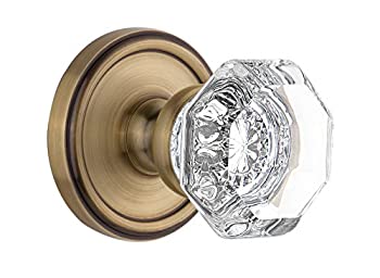 【中古】【輸入品・未使用】Grandeur Georgetown Rosette withシャンボールクリスタルノブ、ダブルダミー、ビンテージ真鍮