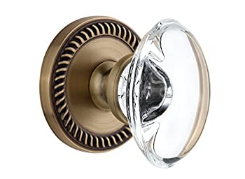 【中古】【輸入品・未使用】GrandeurニューポートRosette with Provenceクリスタルノブ、Passage???2.375インチ、ビンテージ真鍮