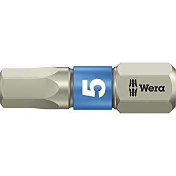 【中古】【輸入品・未使用】Wera Stainless 3840/1 TS 5.0mm Hex Insert Bit 1/4-Inch Drive (Pack of 10) by Wera
