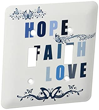 【中古】【39shop】【輸入品・未使用】3drose★LSP _ 151981?_ 2?Hope Faith & Loveブルー蝶インスピレーションアートダブル切り替えスイッチ（新古品）｜アトリエ絵利奈