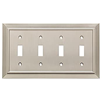 【中古】【輸入品・未使用】Franklin Brass W35227-SN-C Classic Architecture Quad Toggle Switch Wall Plate/Switch Plate/Cover Satin Nickel by Franklin Brass