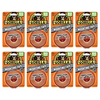 【中古】【39shop】【輸入品・未使用】Gorilla★タフ&クリア両面取り付けテープ 1インチ x 60インチ クリア 8個パック(新古品)|アトリエ絵利奈