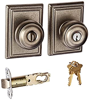 【中古】【輸入品・未使用】Schlage Lock Company F51AGEO621ADD Distressed Nickel Georgian Keyed Entry F51A Panic Proof Door Knob with Addison Rosette by Schlage Lo
