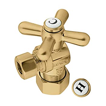 【中古】【輸入品・未使用】Kingston Brass CC53307X ヴィンテージ 5/8インチ X 3/8インチ OD コンプアングルストップ ハンドル付き つや消し真鍮