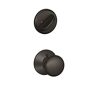 【中古】【輸入品・未使用】Schlage F59 PLY 622 プリマス インテリアノブ デッドボルト付き マットブラック (内側半分のみ)