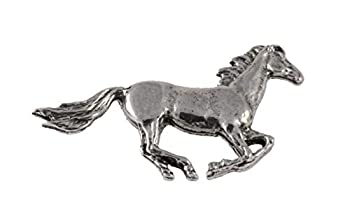 【中古】【39shop】【輸入品・未使用】Horse★Galloping M132 ピューター ラペルピン ブローチ ジュエリー メタリック（新古品）｜アトリエ絵利奈
