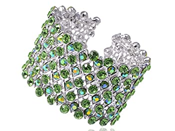 【中古】【39shop】【輸入品・未使用】Alilang★ウェディング プロム オーロラ ボレアリス カラー クリスタル ラインストーン ストレッチ ワイド オープン カフ バングル ブレスレット（新古品）｜アトリエ絵利奈
