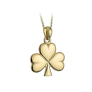 【中古】【輸入品・未使用】シャムロックネックレスMediumゴールドメッキIrish Made