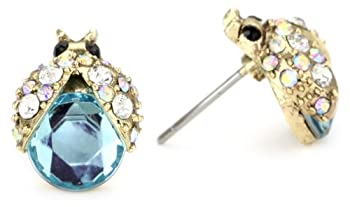 【中古】【39shop】【輸入品・未使用】Betsey★Johnson " Iconic Enchanted Garden "クリスタルバグスタッドイヤリング(新古品)|アトリエ絵利奈