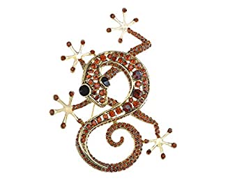 【中古】【39shop】【輸入品・未使用】Red★Ruby Crystal Rhinestone Gold Tone Gecko Lizard Reptile Animal Pin Brooch(新古品)|アトリエ絵利奈
