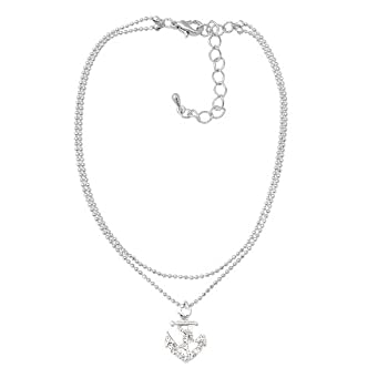 【中古】【輸入品・未使用】シルバーメッキダブルレイヤクリスタルアンカーとブイアンクレット足首ブレスレット