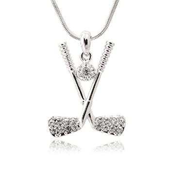【中古】【39shop】【輸入品・未使用】Spinningdaisyシルバーメッキクリスタルゴルフクラブとクリアゴルフボールネックレス（新古品）｜アトリエ絵利奈
