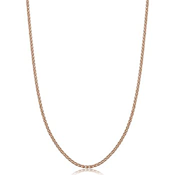 【中古】【39shop】【輸入品・未使用】(rose-gold-plated-silver★14.0 inches) - Sterling Silver 1.5mm Italian Round Wheat Chain (14 16 18 20 22 24 30 or 36 inch)（新古品）｜アトリエ絵利奈