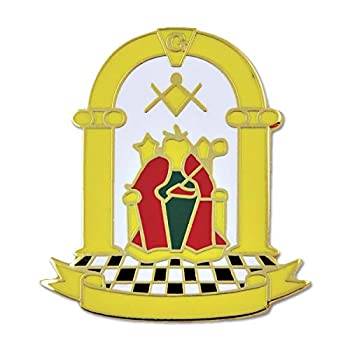 【中古】【39shop】【輸入品・未使用】Royal★Arch Principal Officers フリーメイソンラペルピン - [ゴールド&ホワイト][高さ1インチ]（新古品）｜アトリエ絵利奈
